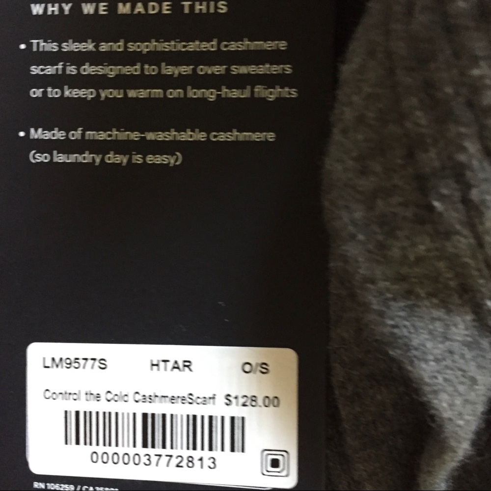 NWT LULULEMON CONTROL THE COLD CASHMERE SCARF GRAY - Picture 4 of 6